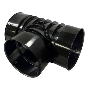ADS HDPE Corrugated External Snap Tee Black 4 in.