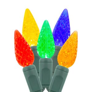 American Lighting Light String Commercial Coaxial C6 120V 50 LED 6 in. Spacing 20AWG Wire Green