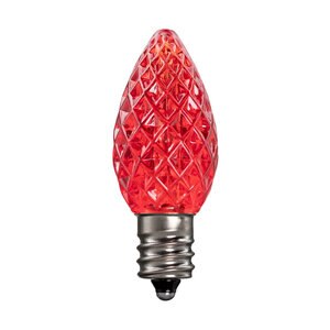 American Lighting LED C7 Dimmable E12 Base Faceted Red