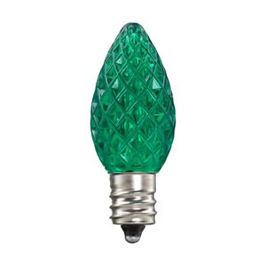American Lighting LED C7 Dimmable E12 Base Faceted Green