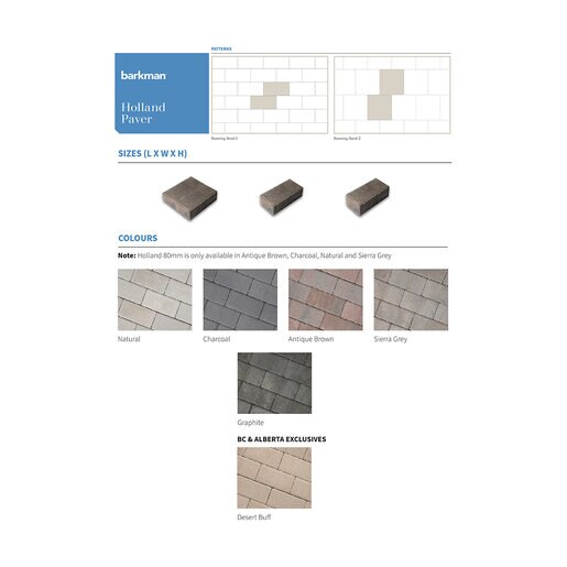 Barkman Holland Paver 4 in. X 8 in. Natural 60 mm (400 pc./pallet ...