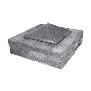 Belgard Weston Stone Smooth Fire Pit Kit w/ 28 in. Spark Arrestor Charcoal