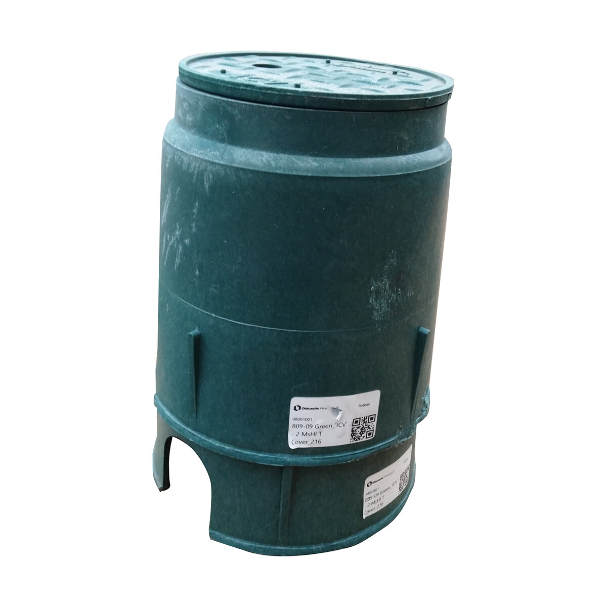 FJM Carson Spec Valve Box Round 7 in. Green Box/Green Lid Overlapping ...
