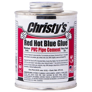 Christy's Red Hot Blue PVC Cement Low VOC Medium Body 1 pt.