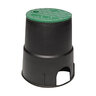 Dura 6 ROUND VALVE BOX w/LID BLK/GRN DURA