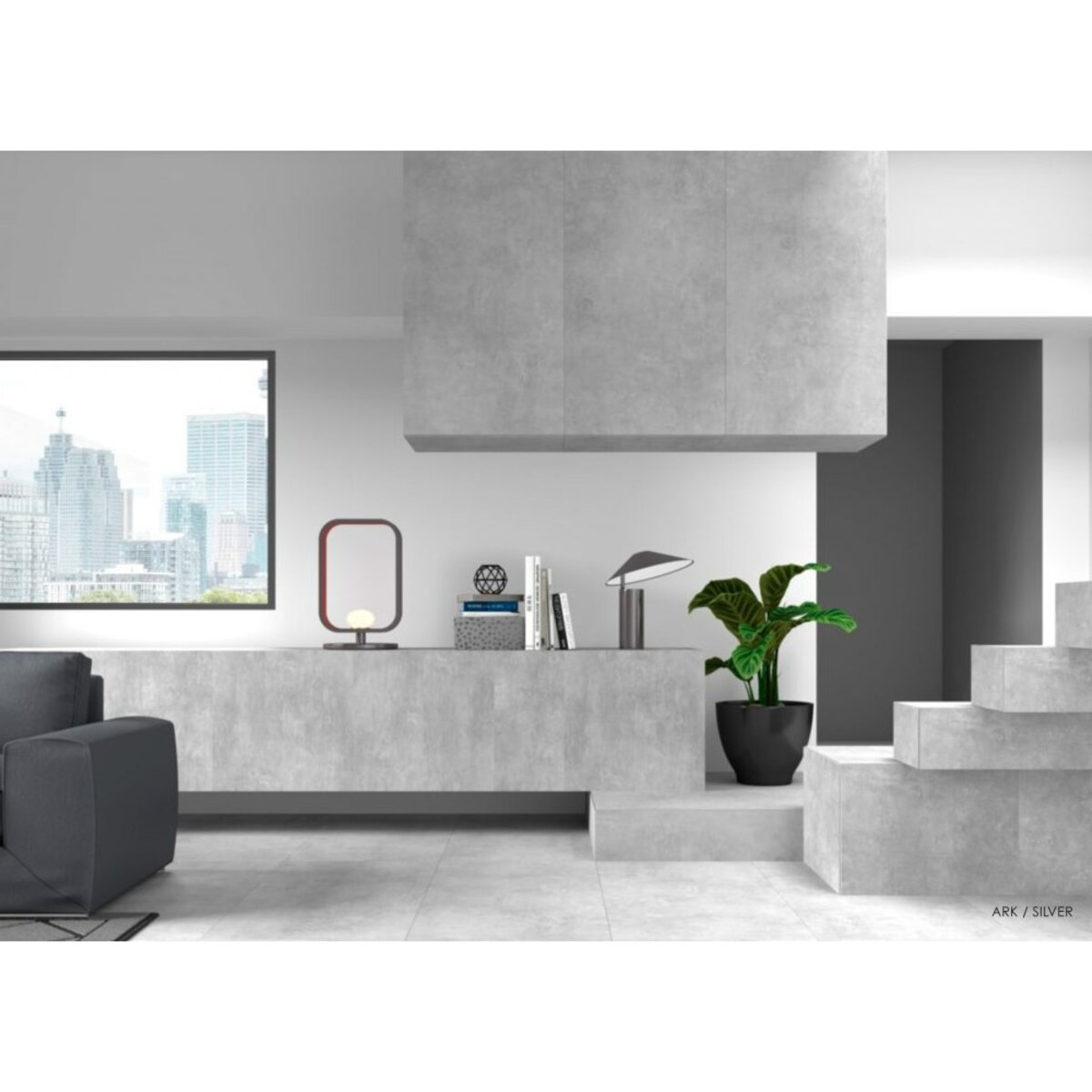 Enmon Tile Porcelain Arkety 24 in. X 48 in. Silver 2 cm (7.75 sq.ft ...