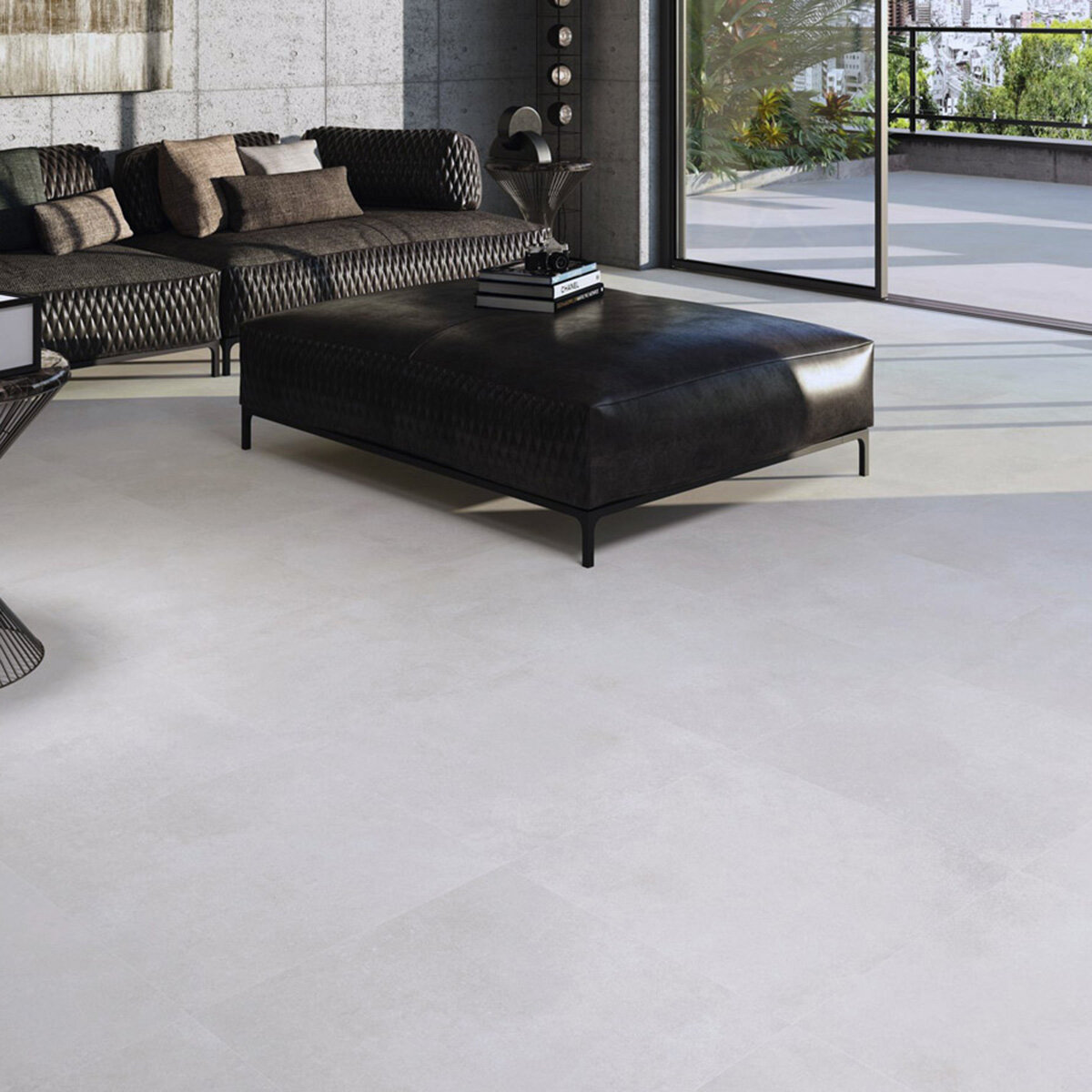 Enmon Tile Porcelain Arkety Step 12 in. X 24 in. Light Grey 2 cm (2 pc ...