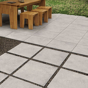 Enmon Tile Porcelain Lakestone Step 12 in. X 24 in. Light Gray 2 cm (144 pc./pallet)