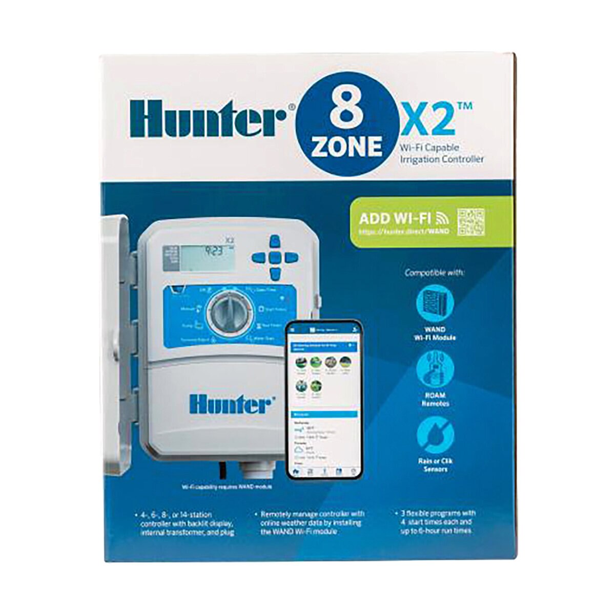 Hunter WiFi Smart Controller X2 Fixed Indoor/Outdoor 8 Station | SiteOne CA