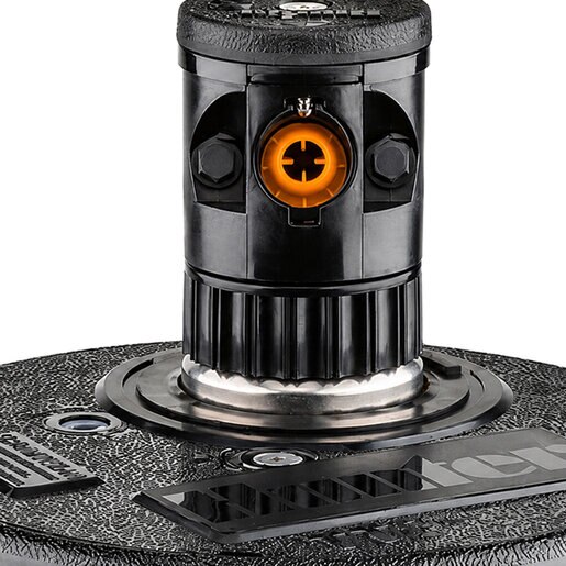 GT-880-D Golf Rotor, full-circle, opposing nozzle configuration, valve-in-head design, integrated Pilot-100 Two-Way Module, nozzle 18 installed, 65 PSI