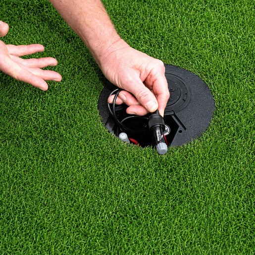 G-880-E Golf Rotor, full-circle, opposing nozzle configuration, electric valve-in-head design, nozzle 18 installed, 65 PSI