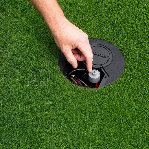 G-880-E Golf Rotor, full-circle, opposing nozzle configuration, electric valve-in-head design, nozzle 18 installed, 65 PSI