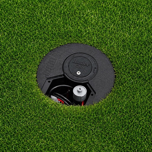 G-880-E Golf Rotor, full-circle, opposing nozzle configuration, electric valve-in-head design, nozzle 18 installed, 65 PSI