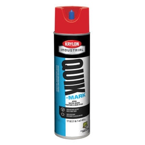 Krylon Industrial Quik-Mark WaterBased APWA Brilliant Red 20 oz. (482 g) Inverted Marking Paint