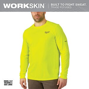 Milwaukee Workskin Light Long Sleeve Shirt - Hi Vis Xl