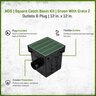 NDS Square Catch Basin Kit Green With Grate, 2 Outlets & Plug 12 in.