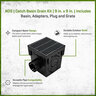 NDS 9 in. BASIN KIT w/ ADPTS PLUG & GRATE BLACK