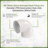 NDS PVC S&D 90 Deg. Elbow HUB x HUB White 6 in.