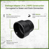 NDS HDPE Corrugated Adapter Black 4 in. Single Wall HUB x S&D SPT or HUB