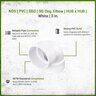 NDS PVC S&D 90 Deg. Elbow HUB x HUB White 3 in.