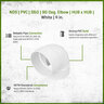 NDS PVC S&D 90 Deg. Elbow HUB x HUB White 4 in.