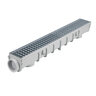 NDS 5 in. Pro Traffic Drain Channel Kit Gray 39-3/8 in. Long With Galv. Steel Grate, End Outlet & End Cap