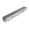 NDS 5 in. Pro Traffic Drain Channel Kit Gray 39-3/8 in. Long With Galv. Steel Grate, End Outlet & End Cap