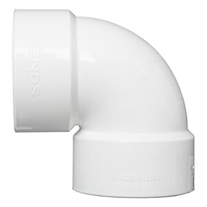 NDS PVC S&D 90 Deg. Elbow HUB x HUB White 3 in.