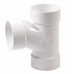 NDS PVC Sanitary Tee HUB x HUB x HUB White 4 in.