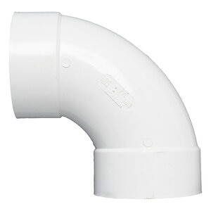 NDS PVC S&D Long Turn 90 Deg. Elbow HUB x HUB White 4 in.