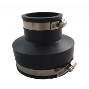 NDS PVC S&D/DWV Flexible Coupling Black 4 in. x 4 in. w/ SS Clamps