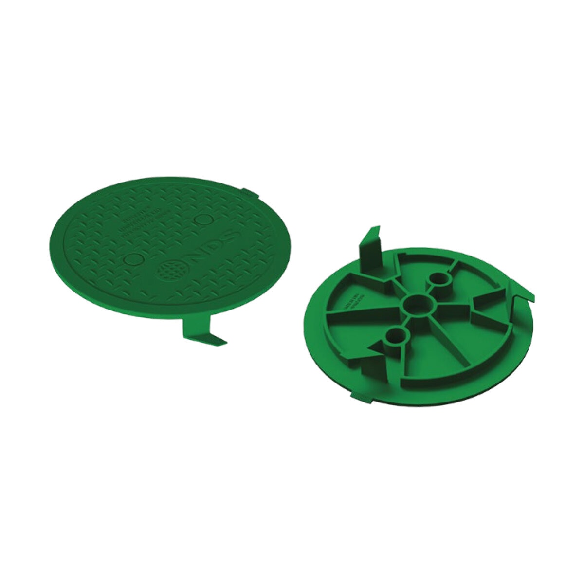 NDS 10 in. Round SureFit Universal Valve Box Lid Green Lid Only ...