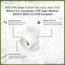 NDS PVC S&D Tee HUB x HUB x HUB White 4 in.