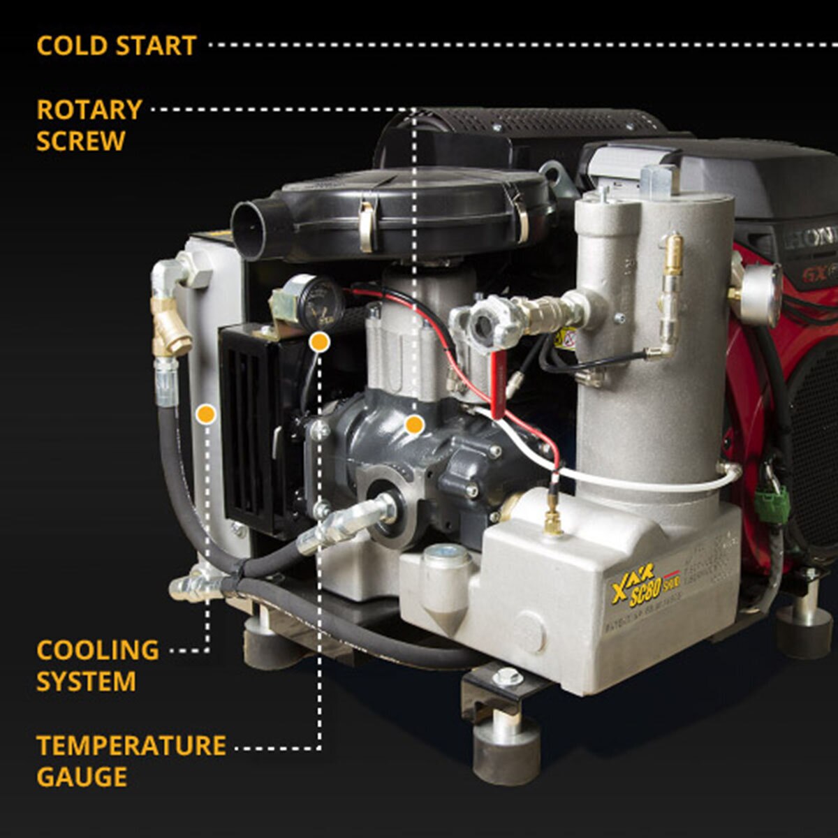 ConX Compressor, X AIR SC80, 80 CFM, Skid Mount | SiteOne CA