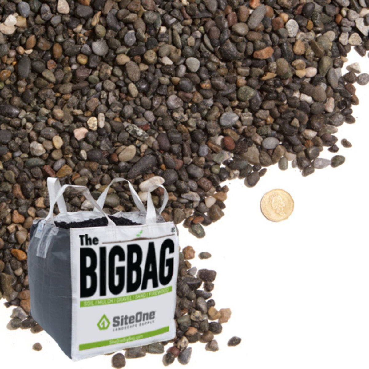 Washed Round Rock (3/8 in. - 1/2 in.) 10 mm - 12 mm BigBag | SiteOne CA