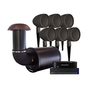 UltraScape PRO bundle, 10 in. burial subwoofer, (6) 4 in. satellite speakers, 100W, brown, includes T100, and A.1x