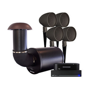 10 in. burial subwoofer, (4) 4 in. satellite speakers, 100W, brown, includes T100 and A.1x