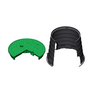 10 in. round black box tcover green lid