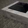 Belgard Weston Stone Smooth Fire Pit Kit w/ Clam Shell Spark Arrestor Charcoal
