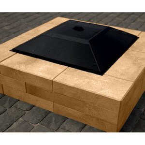 Belgard Weston Stone Smooth Fire Pit Kit w/ Clam Shell Spark Arrestor Victorian