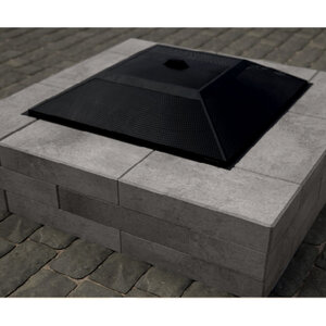 Belgard Weston Stone Fire Pit Kit w/ Clam Shell Spark Arrestor Charcoal