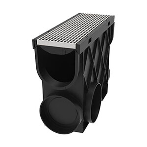 RELN Storm Drain Inline Catch Basin Complete with Architectural 316 Stainless Steel Grate