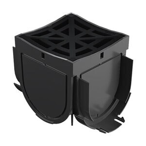 RELN Storm Drain 4 Way Adapter Complete with Black Grate
