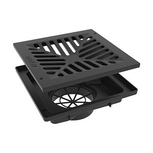 RELN Vortex 9x9in Basin with Concave Black Plastic Grate