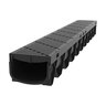 RELN Storm Mate 40in Low Profile Channel Drain Kit (4.75 W x 3.375 H) with Black Heel Guard Grate. Inclds. 2 x End Caps. 5 ton load.