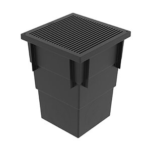 RELN 13in x 13in Deep Stormwater Catch Basin with Black Grate (13in x 13in x 17in) Capacity: 32L