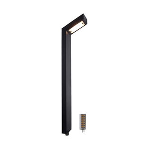 SOLID BRASS GUN METAL BLACK HOCKEY STICK PATH LIGHT G4 BI-PIN, INCLUDES 3W, 120DEG, 280LM, 2700K FLAT PANEL BI-PIN LED (CONNECTORS NOT INCLUDED)