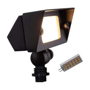 BRASS GUN METAL BLACK WALL WASH, INCLUDES FROSTED & CLEAR LENS, LOCKING NUT, 72" OF 18/2 CABLE LEAD & 3W, 120DEG, 300LM, 3000K BI-PIN LED (CONNECTORS NOT INCLUDED)