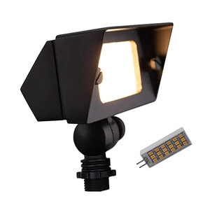 BRASS GUN METAL BLACK WALL WASH, INCLUDES FROSTED & CLEAR LENS, LOCKING NUT, 72" OF 18/2 CABLE LEAD & 3W, 120DEG, 300LM, 2700K BI-PIN LED (CONNECTORS NOT INCLUDED)