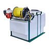 MK Rittenhouse 200 Gal Space Saver Sprayer AR403 Pump Honda Engine Hannay 12 Volt Power Reel, 300 ft. 1/2 in. Yellow Hose with LESCO Gun with 3 Nozzles